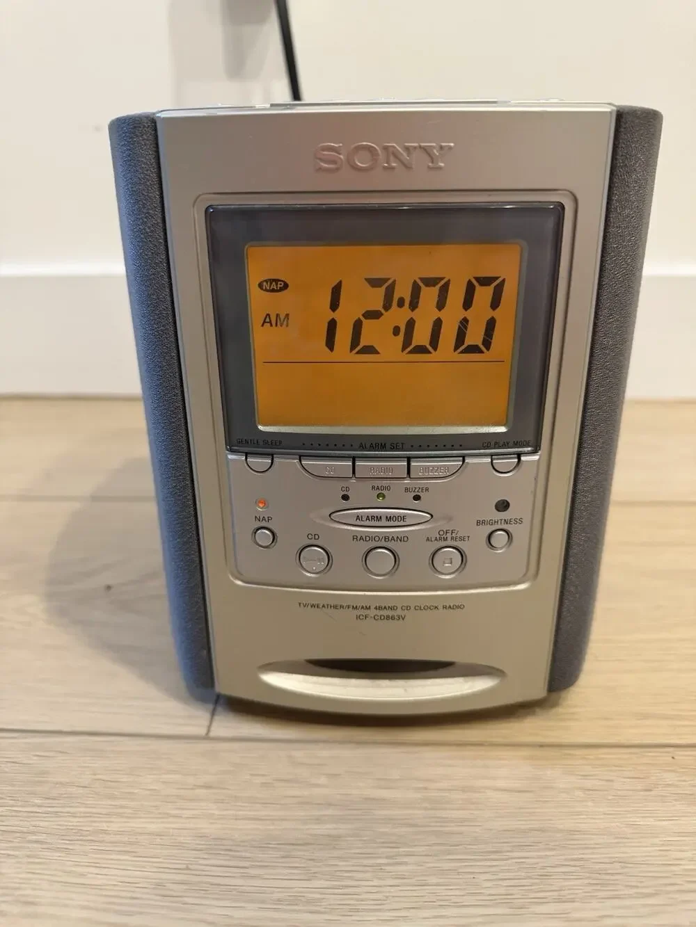 Sony ICF-CD863V Dream Machine CD Alarm Clock Radio • AM/FM/Weather • Tested